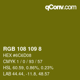 カラーコード: RGB 108 109 8 | qconv.com