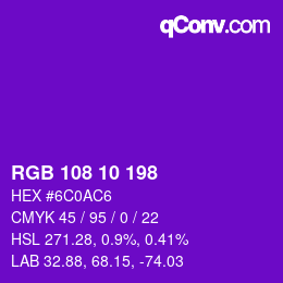 Color code: RGB 108 10 198 | qconv.com