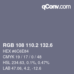 カラーコード: RGB 108 110.2 132.6 | qconv.com