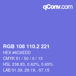 カラーコード: RGB 108 110.2 221 | qconv.com