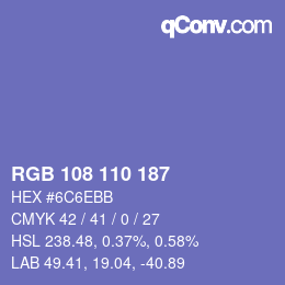 Color code: RGB 108 110 187 | qconv.com