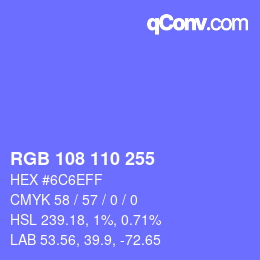 Color code: RGB 108 110 255 | qconv.com