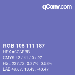 カラーコード: RGB 108 111 187 | qconv.com