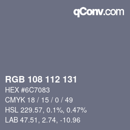 Código de color: RGB 108 112 131 | qconv.com