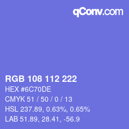 Color code: RGB 108 112 222 | qconv.com