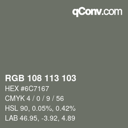 Code couleur: RGB 108 113 103 | qconv.com