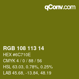Color code: RGB 108 113 14 | qconv.com