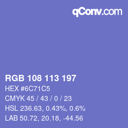 Color code: RGB 108 113 197 | qconv.com
