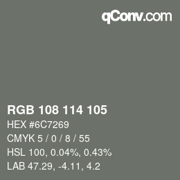 Code couleur: RGB 108 114 105 | qconv.com