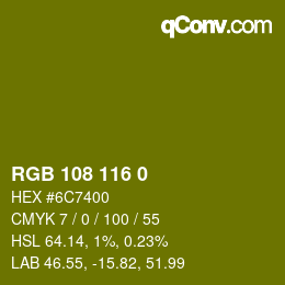 Color code: RGB 108 116 0 | qconv.com