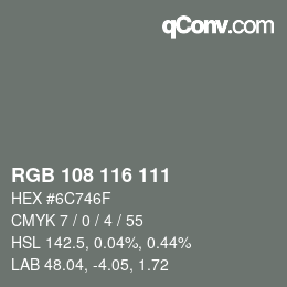 Código de color: RGB 108 116 111 | qconv.com