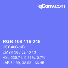 Color code: RGB 108 118 248 | qconv.com