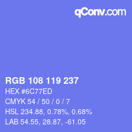 Color code: RGB 108 119 237 | qconv.com