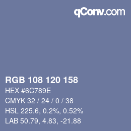 颜色代码: RGB 108 120 158 | qconv.com