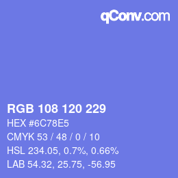 Color code: RGB 108 120 229 | qconv.com