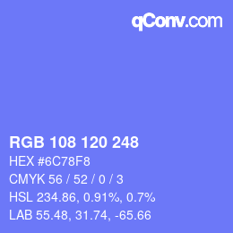 Color code: RGB 108 120 248 | qconv.com