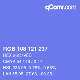 Color code: RGB 108 121 237 | qconv.com