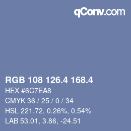 カラーコード: RGB 108 126.4 168.4 | qconv.com