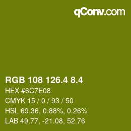 カラーコード: RGB 108 126.4 8.4 | qconv.com