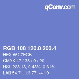 カラーコード: RGB 108 126.8 203.4 | qconv.com