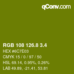 カラーコード: RGB 108 126.8 3.4 | qconv.com