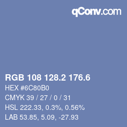 カラーコード: RGB 108 128.2 176.6 | qconv.com
