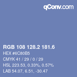 カラーコード: RGB 108 128.2 181.6 | qconv.com