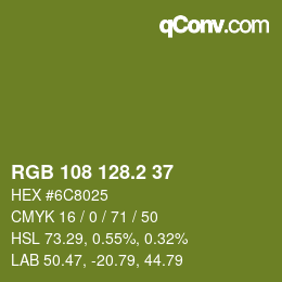 カラーコード: RGB 108 128.2 37 | qconv.com