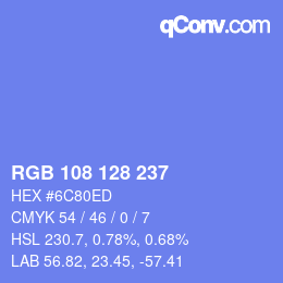 Color code: RGB 108 128 237 | qconv.com