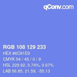 Color code: RGB 108 129 233 | qconv.com