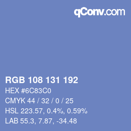 Color code: RGB 108 131 192 | qconv.com