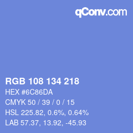 Color code: RGB 108 134 218 | qconv.com