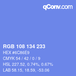 Color code: RGB 108 134 233 | qconv.com