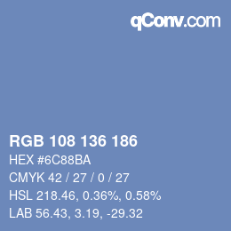 Color code: RGB 108 136 186 | qconv.com