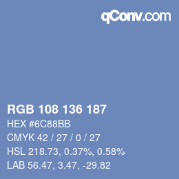 Color code: RGB 108 136 187 | qconv.com