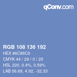Farbcode: RGB 108 136 192 | qconv.com