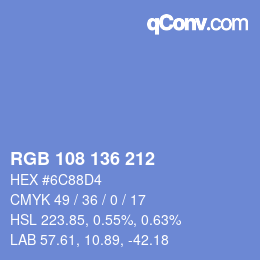Color code: RGB 108 136 212 | qconv.com