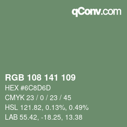 Farbcode: RGB 108 141 109 | qconv.com