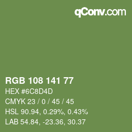 カラーコード: RGB 108 141 77 | qconv.com