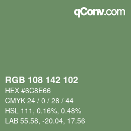 Farbcode: RGB 108 142 102 | qconv.com