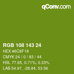 カラーコード: RGB 108 143 24 | qconv.com