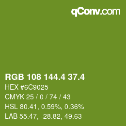 カラーコード: RGB 108 144.4 37.4 | qconv.com