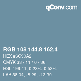カラーコード: RGB 108 144.8 162.4 | qconv.com