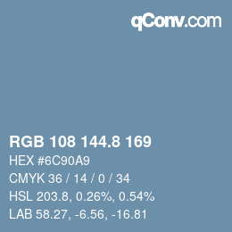 Color code: RGB 108 144.8 169 | qconv.com