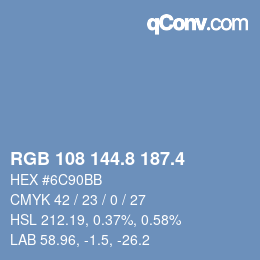 カラーコード: RGB 108 144.8 187.4 | qconv.com