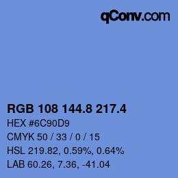 カラーコード: RGB 108 144.8 217.4 | qconv.com