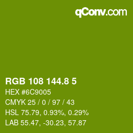カラーコード: RGB 108 144.8 5 | qconv.com