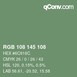 Color code: RGB 108 145 108 | qconv.com