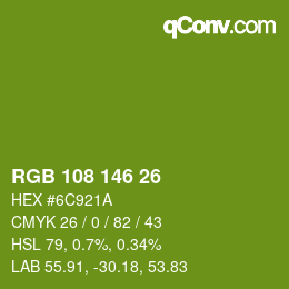 Color code: RGB 108 146 26 | qconv.com
