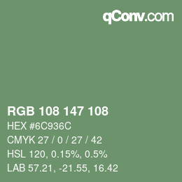 Farbcode: RGB 108 147 108 | qconv.com